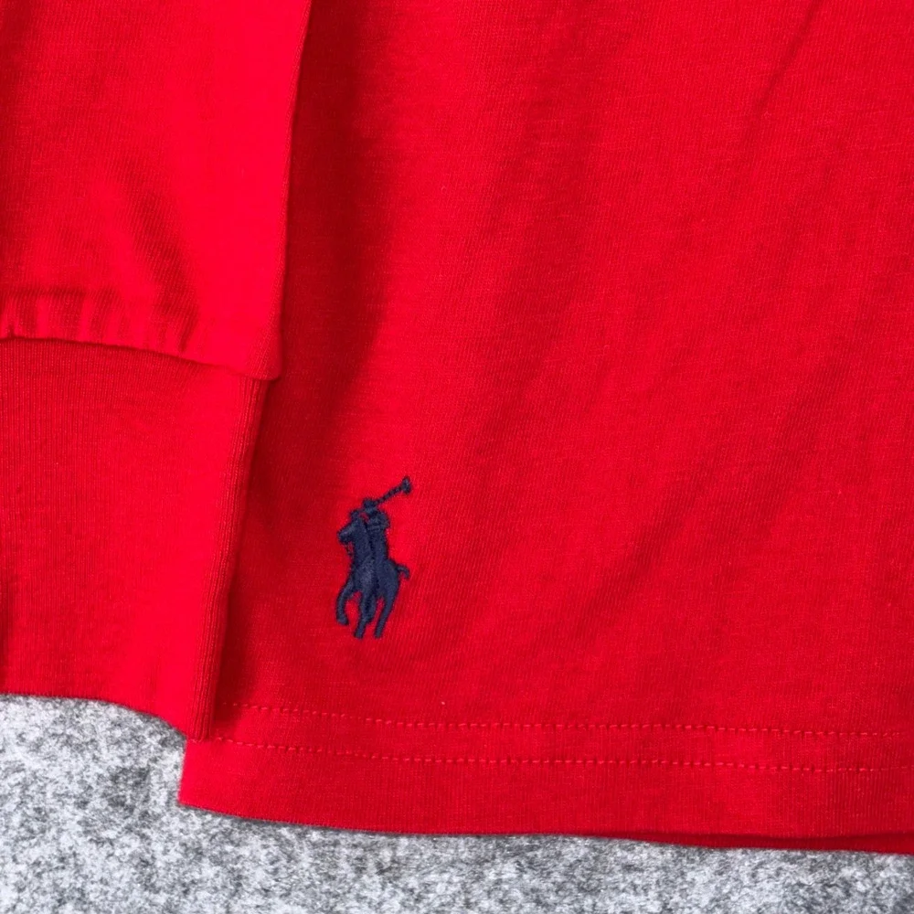 Polo Ralph Lauren Mens Red Big Pony Logo Long Sleeve Hooded T-Shirt Large